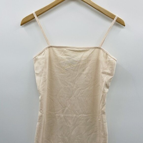TOPSHOP Womens Size 6 Strappy Cami Tunic Dress Nude Cotton Basic Layer $25 1759 - Picture 3 of 8